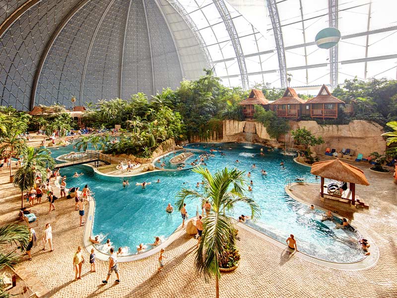 Tropical Island Resort, in Germany, is made up of an impressive array of pools, slides, spa facilities and accomodation