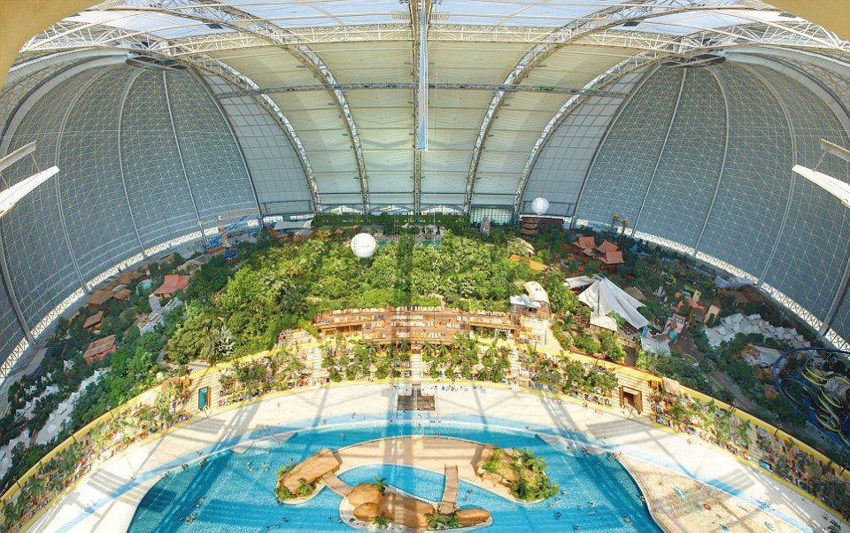 The world's biggest indoor beach can be found in a resort as big as eight football pitches