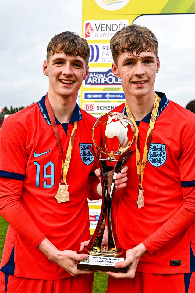 Twins Jack and Tyler Fletcher helped England win the Montaigu Tournament but now play for rival nations