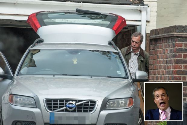 Nigel Farage and his Volvo V70