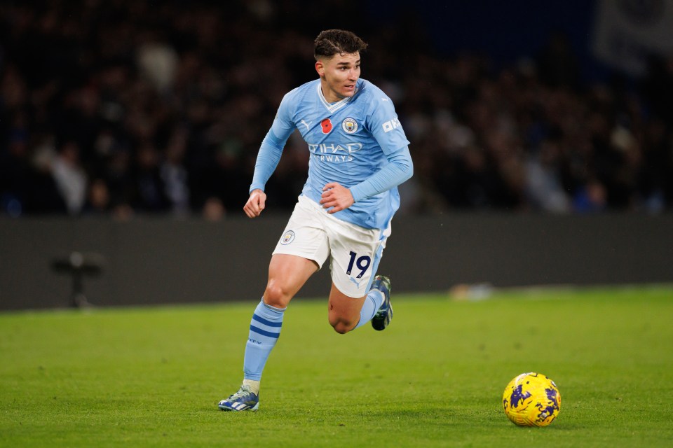 Julian Alvarez has started all 12 of Man City's Prem games this term to date