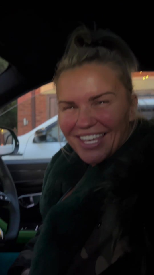 Kerry Katona sang Christmas carols in her car as she revealed her festive lights to fans