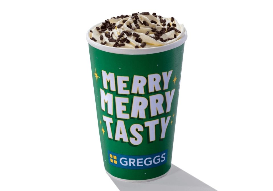 A Large Mint Mocha from Greggs is the equivalent of 7 biscuits worth of sugar