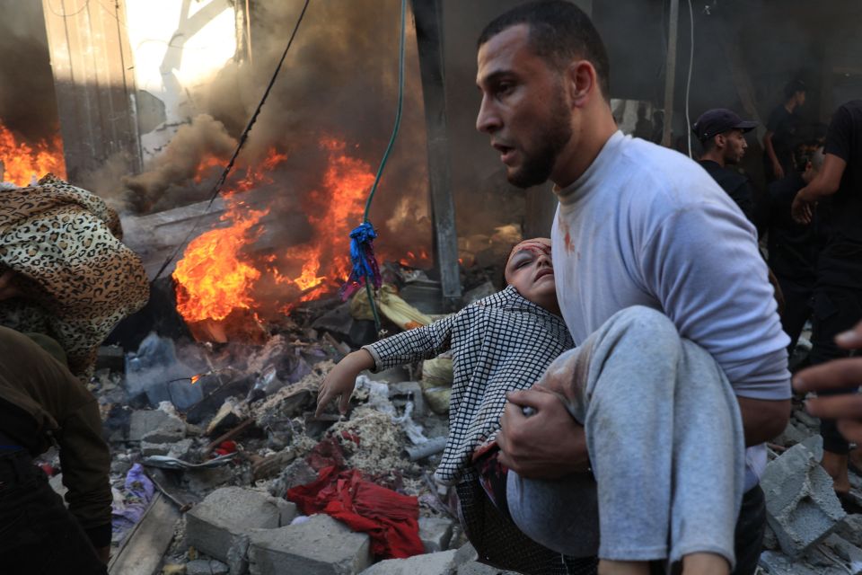 Terrified civilians in Gaza