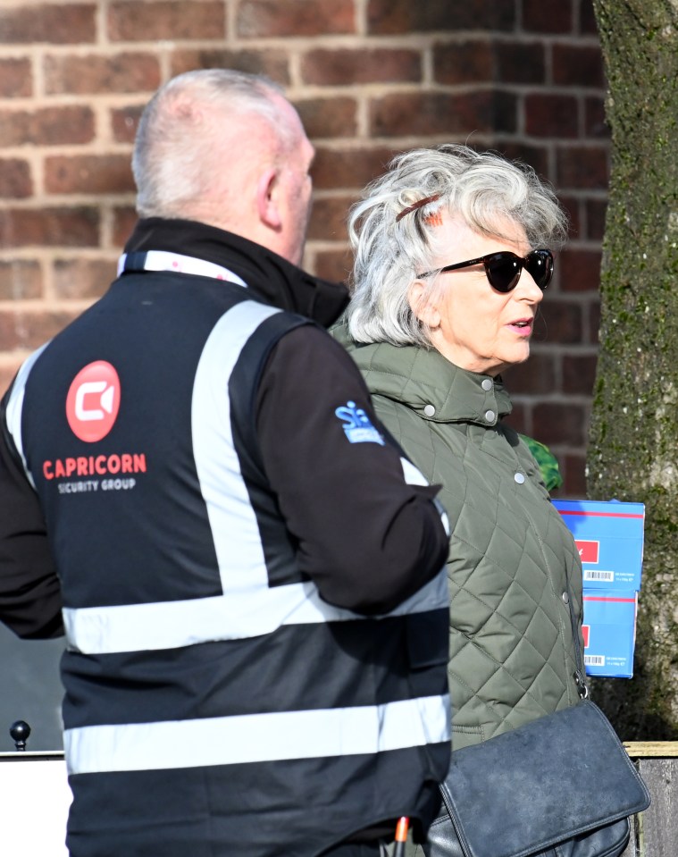 WEB EMBARGO UNTIL WED NOV 1ST 5.30PM.EXCLUSIVE MCPIX/ZENPIX 07778526193.Coronation Street star Dame Maureen Lipman has been given extra security while she films her role of Evelyn Plummer on location in Manchester. Maureen was pictured with a security officer in close attendance while on the public location..PIC BY MARK CAMPBELL/MCPIX 07778 .526193