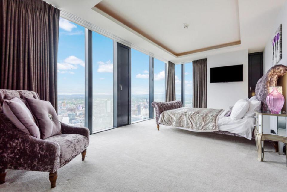 The master bedroom came with great views over the city - something he could be keen to replicate if he opts for a city centre home