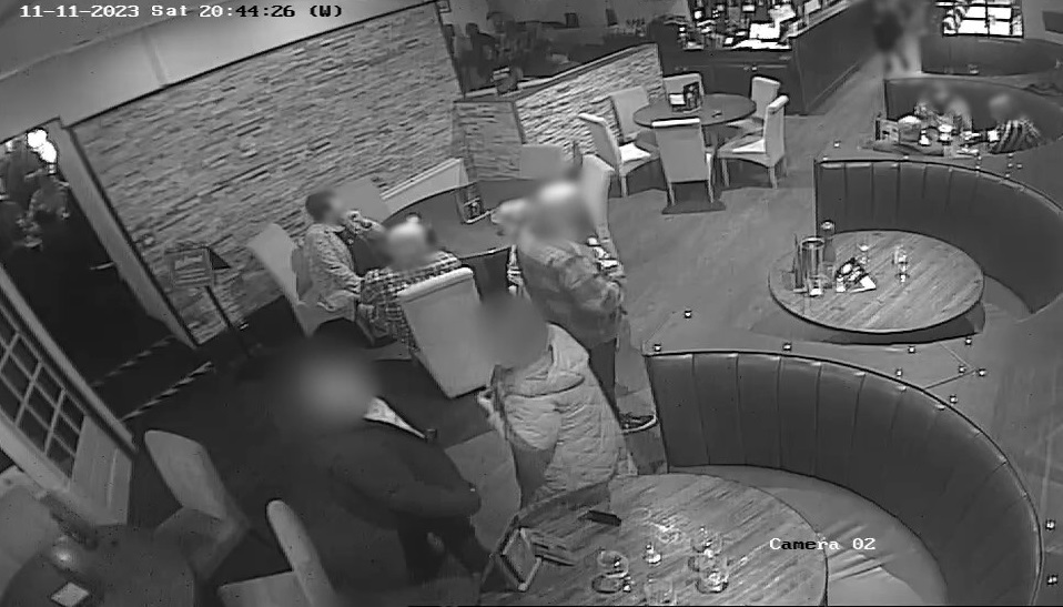 CCTV shows the posh pensioners 'plotting their dine and dash'