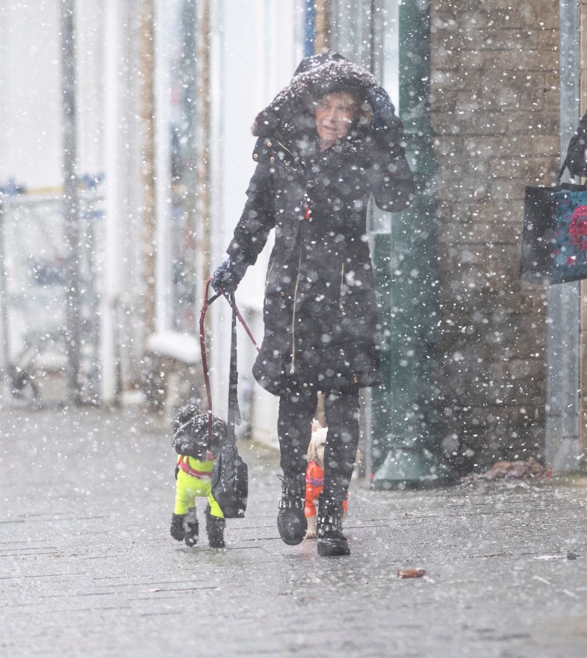 Locals in North Yorkshire battling heavy snowfall today