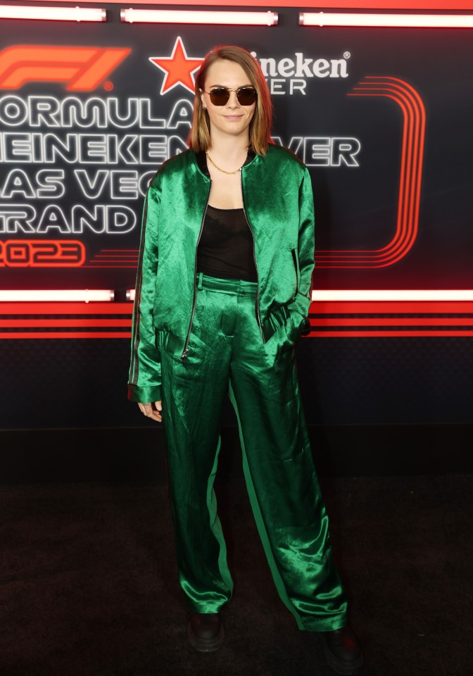 Cara Delevingne opted for a green number