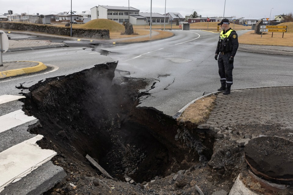 The fishing town has been split by cracks resulting from volcanic activity