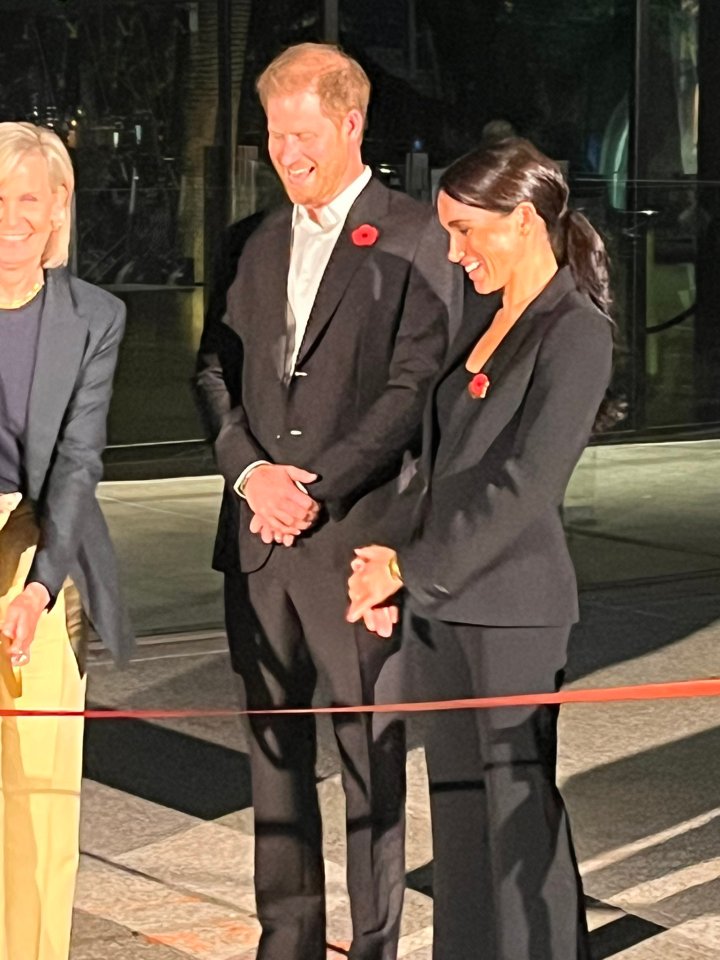 And in California, Harry and Meghan wore poppies at a ribbon-cutting ceremony for the opening of a new Navy Seal Foundation training centre