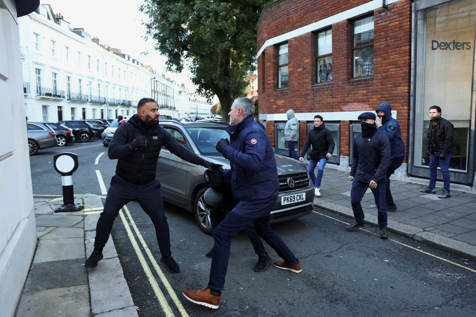 A photographer saw two men come to blows on the street in Pimilico