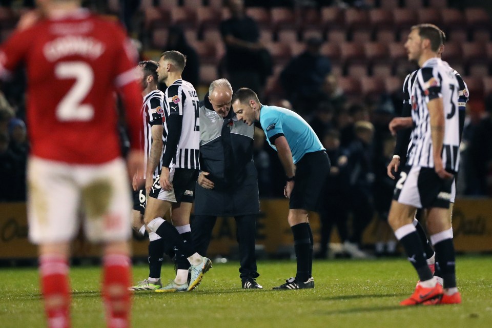 Fans were enraged by the linesman's decision to give a penalty to Crewe