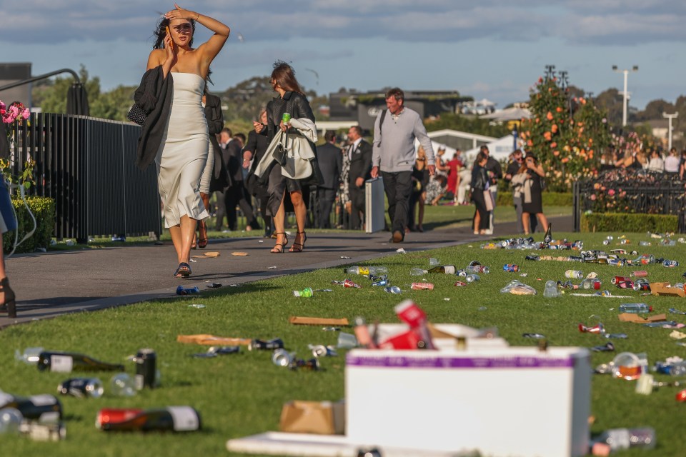 Racegoers certainly left their mark on the track ahead of Tuesday's Melbourne Cup