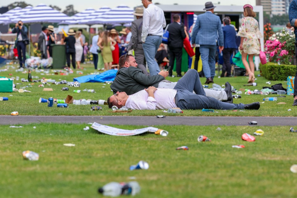 This punter needed a lie down after a day's boozing in the sun