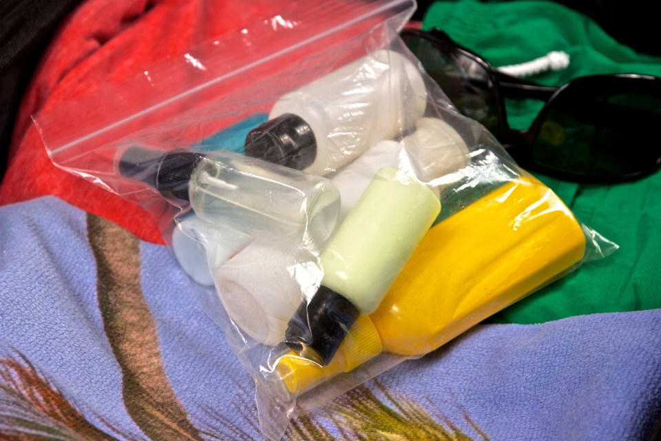 All liquid items placed in a passenger's hand luggage must be less than 100ml