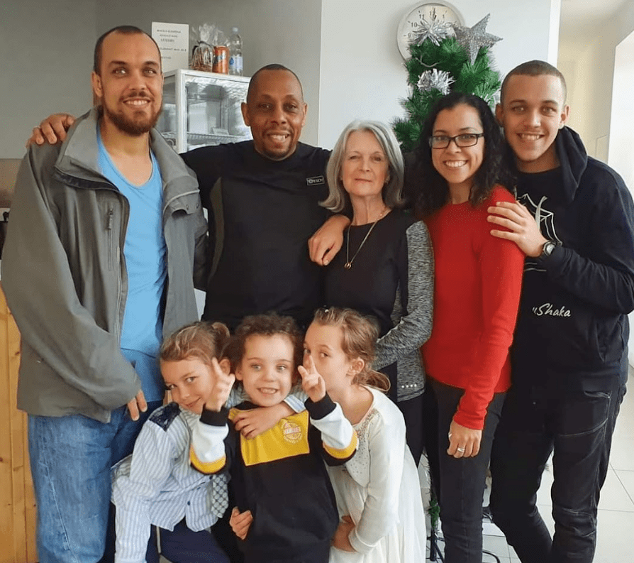 Robert Dyer, second from left, with his wife Anne, three children and grandchildren