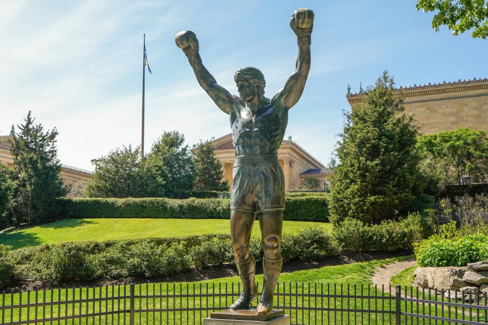 Pose like Sylvester Stallone in front of the Rocky Statue at the Philadelphia Museum of Art