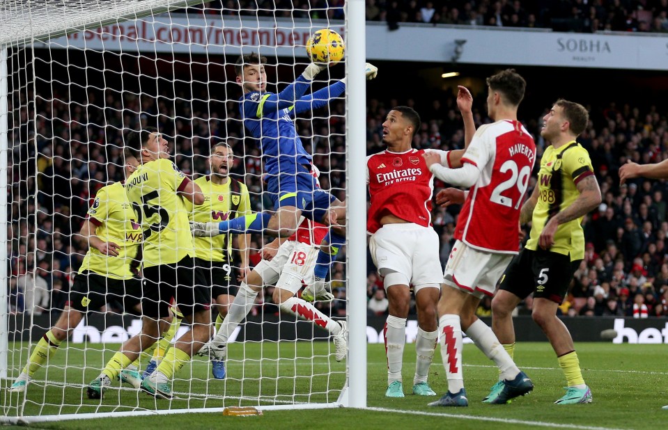 Saliba headed the ball home for Arsenal's second