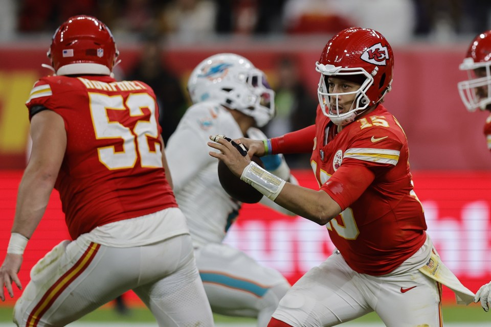 Patrick Mahomes scored two touchdowns in Kansas City's win in Germany last Sunday