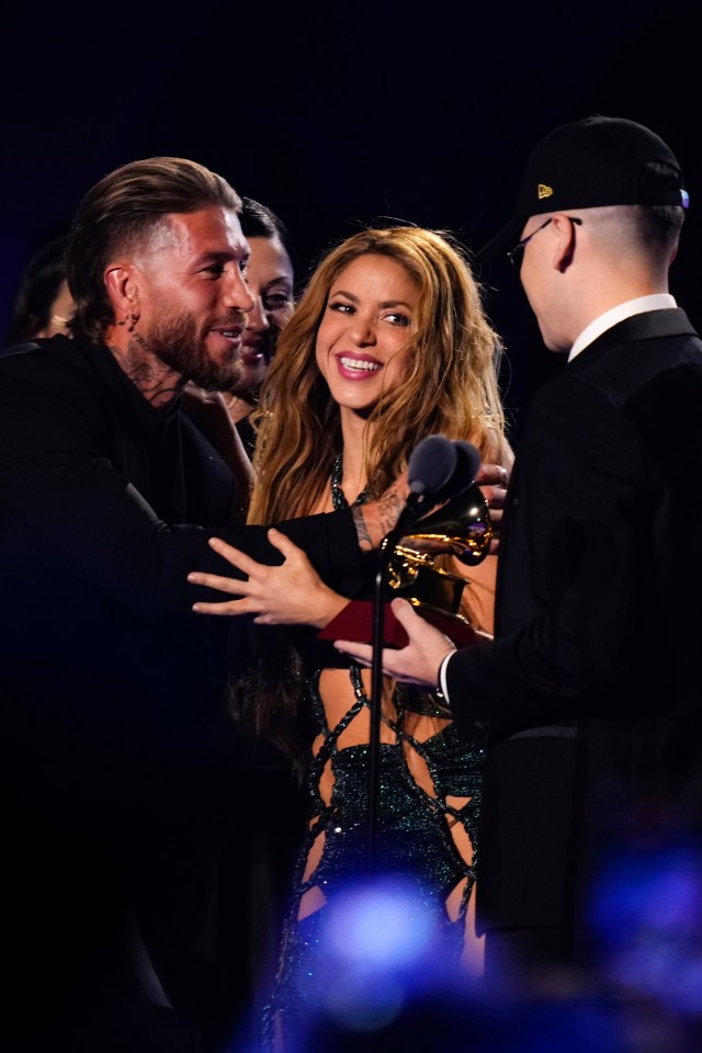 Fans loved it as Sergio Ramos, left, presented Shakira with an award