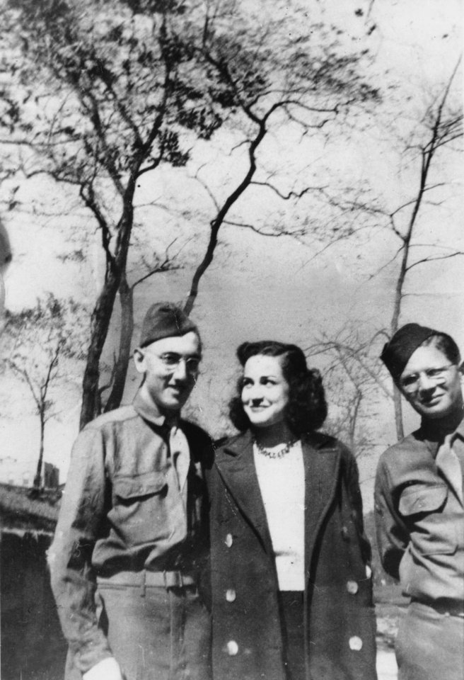 Henry, pictured with with future wife Ann in 1946, was born in Germany and would return to his country of origin in the uniform of an American GI