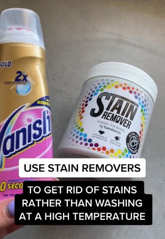 The woman also revealed how to get rid of stains when washing on cold