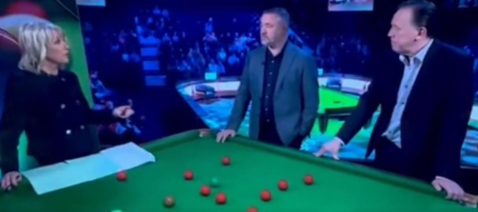 Presenter Jill Douglas appeared shocked by Stephen Hendry's admission