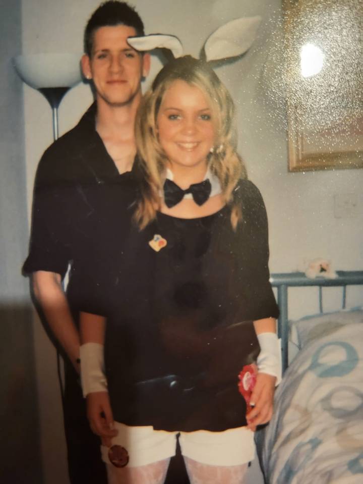 Sophie on her 18th birthday with future husband Martin - around the time she had her first Xolair injections