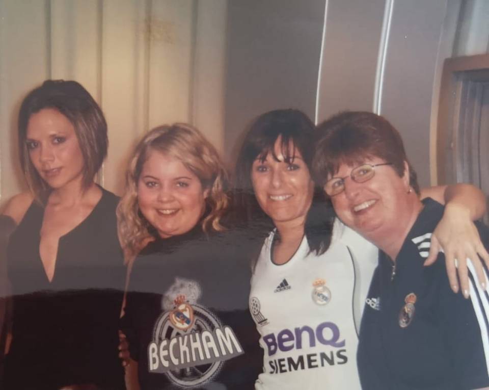 The teen also met Victoria Beckham with her mum Karen Sims (second left) and When You Wish Upon A Star founder Barbara White (right)