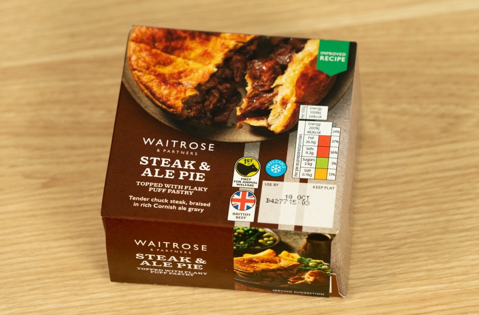 This Waitrose pie boasts tender chuck steak that is braised in rich Cornish ale gravy