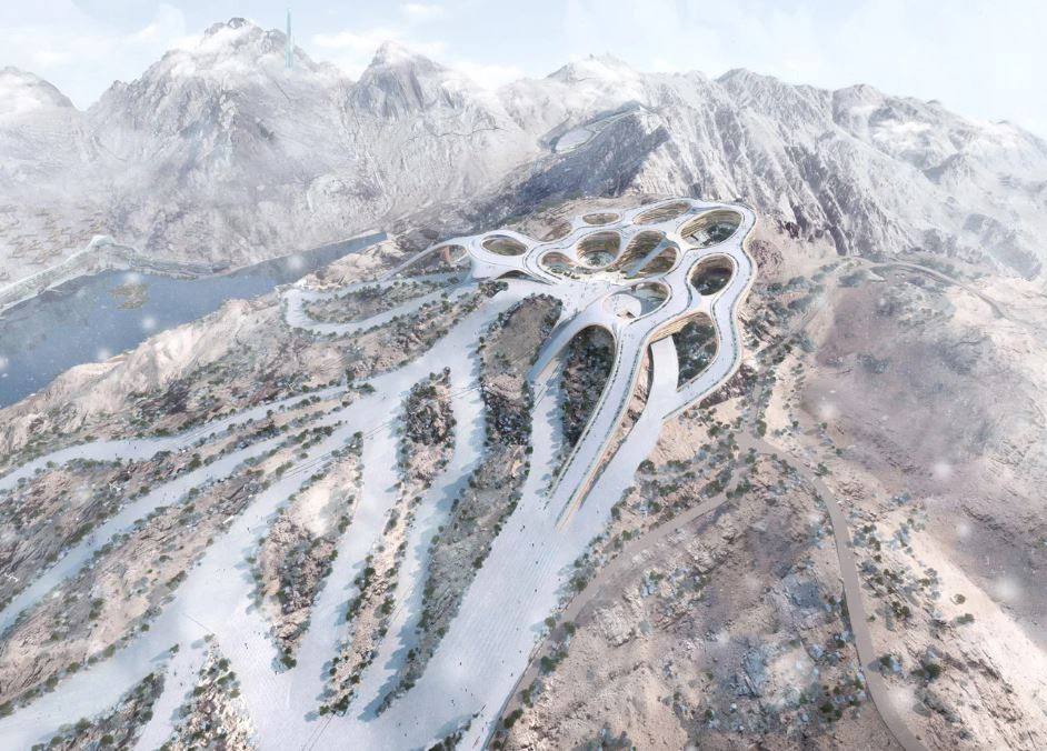 Incredible pictures show Saudi Arabia's $500 billion plans to build ski resort in the desert to host winter games

//www.dezeen.com/2022/10/05/trojena-saudi-ski-resort-neom-asian-winter-games-zaha-hadid-unstudio/