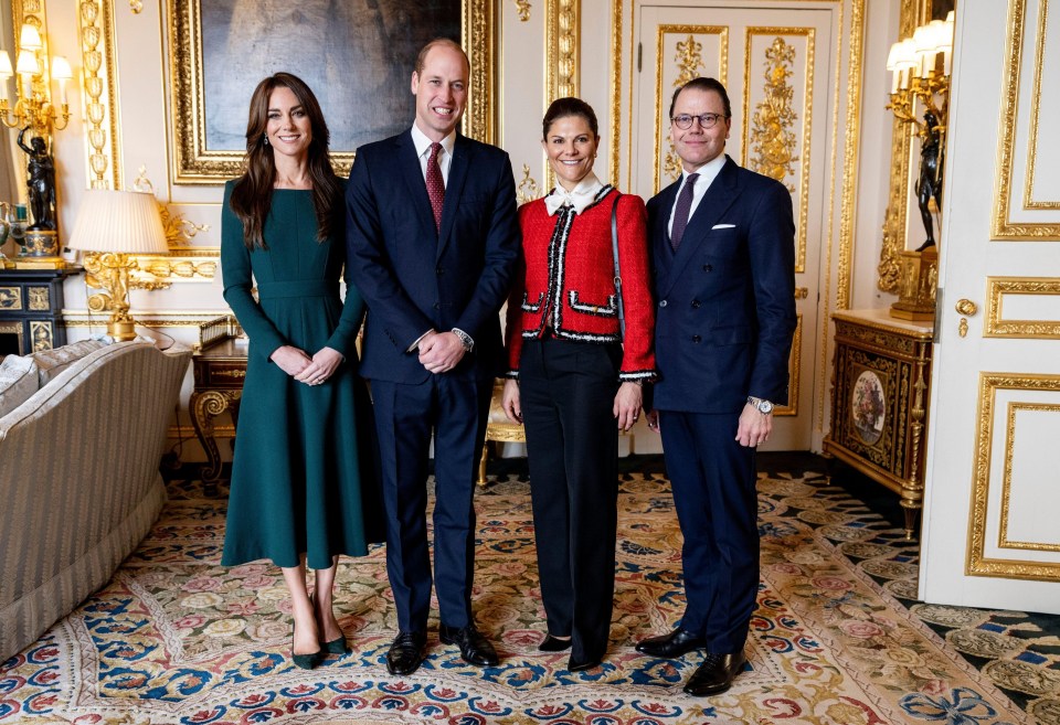 Princess Kate and Prince William were snapped beaming at Windsor Castle