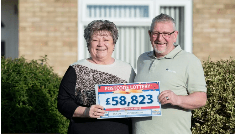 Tony and Karen, who live in Peterborough, Cambridgeshire, banked £58,823 along with 13 neighbours