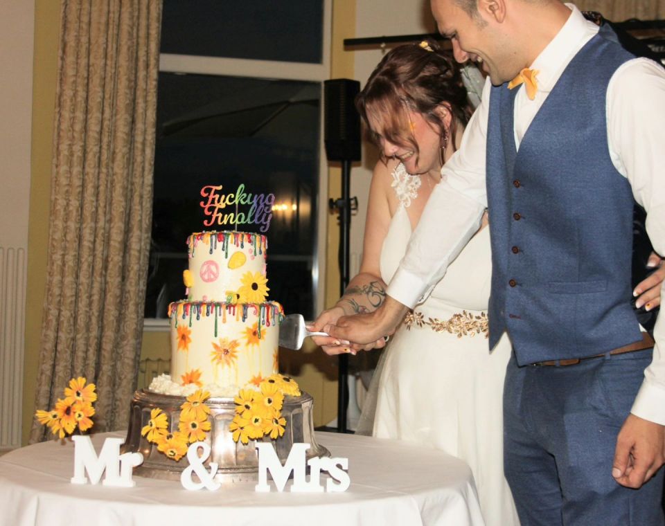 The happy couple celebrated in style, with the help of a close friend.