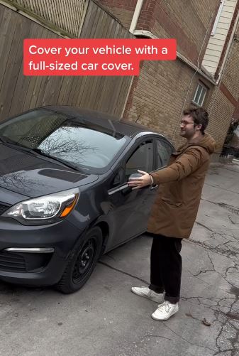 One of the experts tips includes covering your vehicle with a full-sized car cover