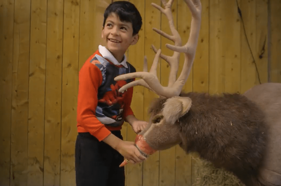 Kids can then feed the "reindeer" including Rudolph