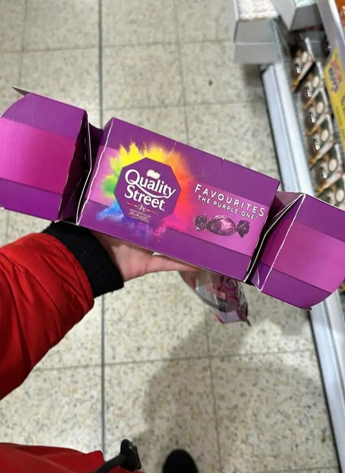 hoppers are hurrying to Home Bargains to nab Quality Street bags and crackers that are the cheapest they’ve seen – and it’s good news if you love the purple one, , TAKEN WITH NO PERMISSION (GROUP OK), //www.facebook.com/groups/ExtremeCouponingAndBargainsUK/posts/2140872862992667/