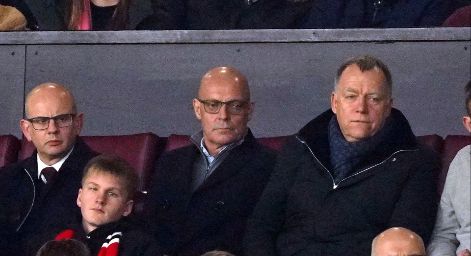 Sir Dave Brailsford watched from the stands as United beat Villa