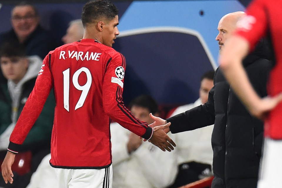 Varane, 30, returned to action for Ten Hag last night