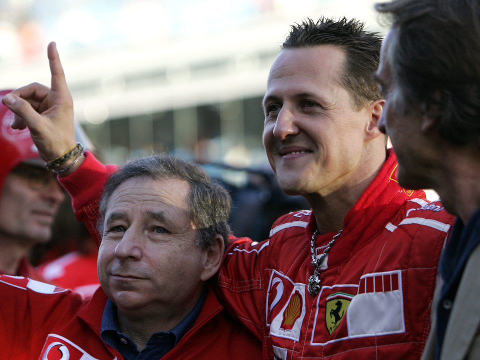 Michael Schumacher with close friend and former boss Jean Todt