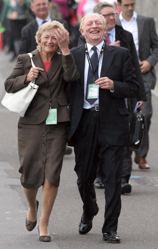 Glenys and Neil Kinnock walking towards the conference centre ahead of Gordon Brown’s speech to the 2007 Labour Party Conference, in Bournemouth