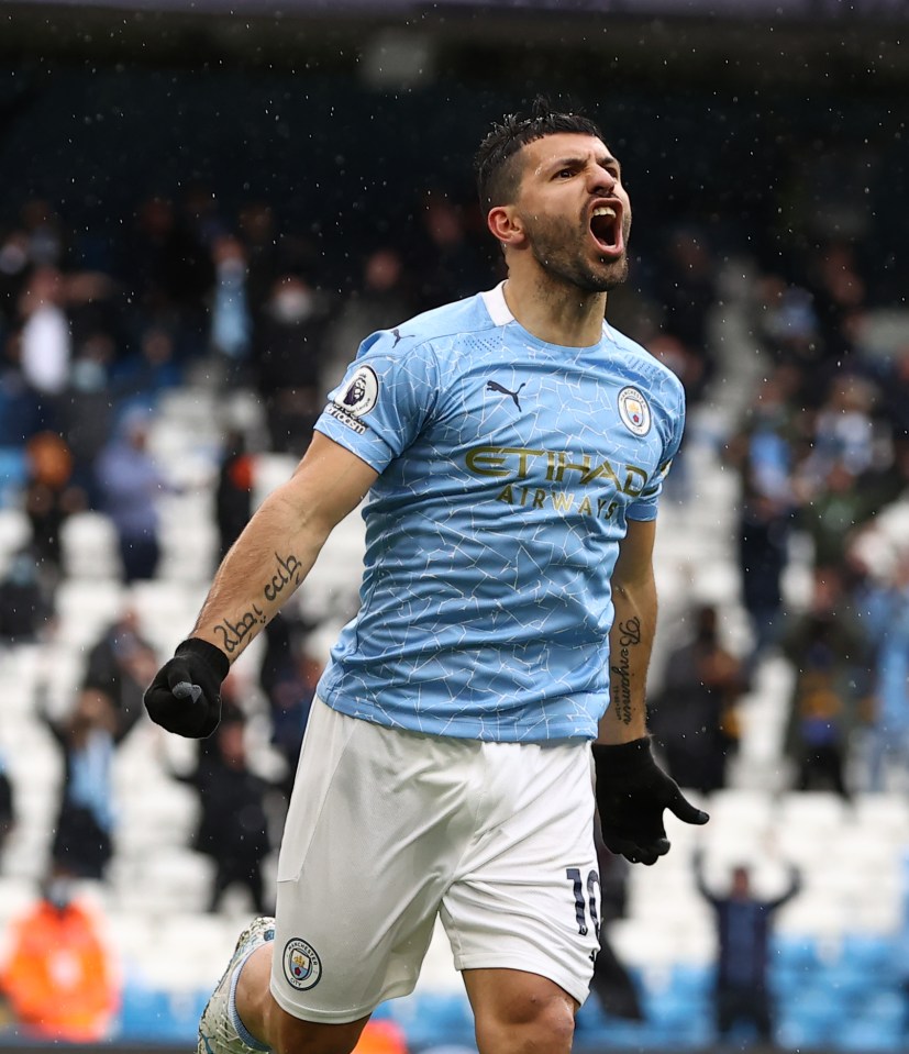 Aguero spent 10 years with Man City before leaving in 2021