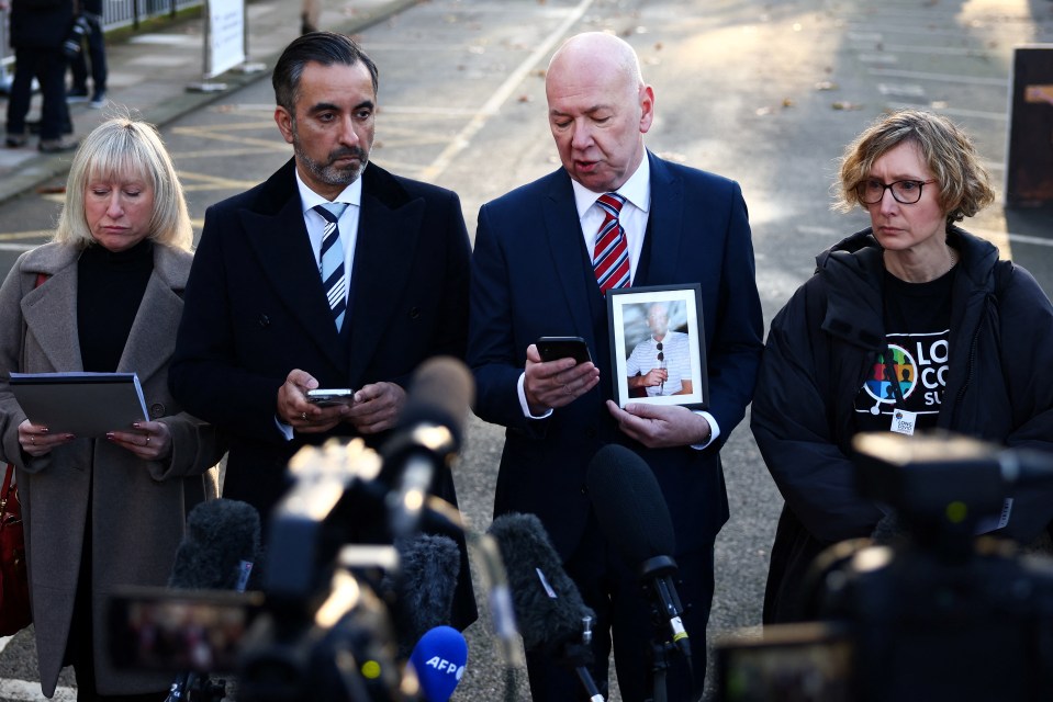 Relatives of Covid-19 victims and members of supporting groups for bereaved families gave a press conference outside the inquiry