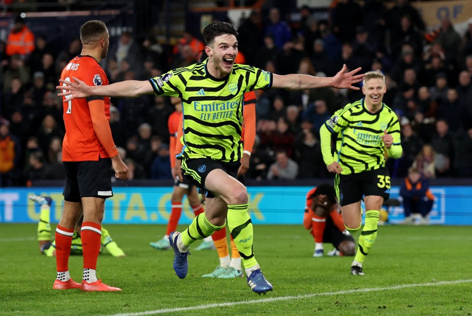 Declan Rice goes wild after his late winner