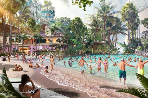 The huge resort will have swimming pools, slides and an indoor beach