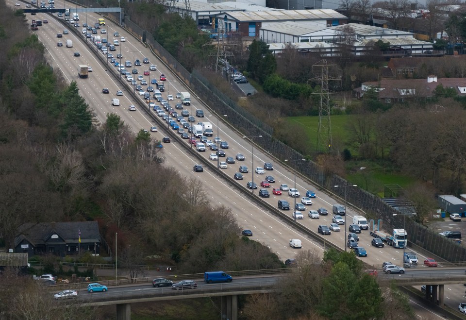 Met Office has warned the weather could cause festive travel chaos - with traffic already building up on the M25 motorway this morning