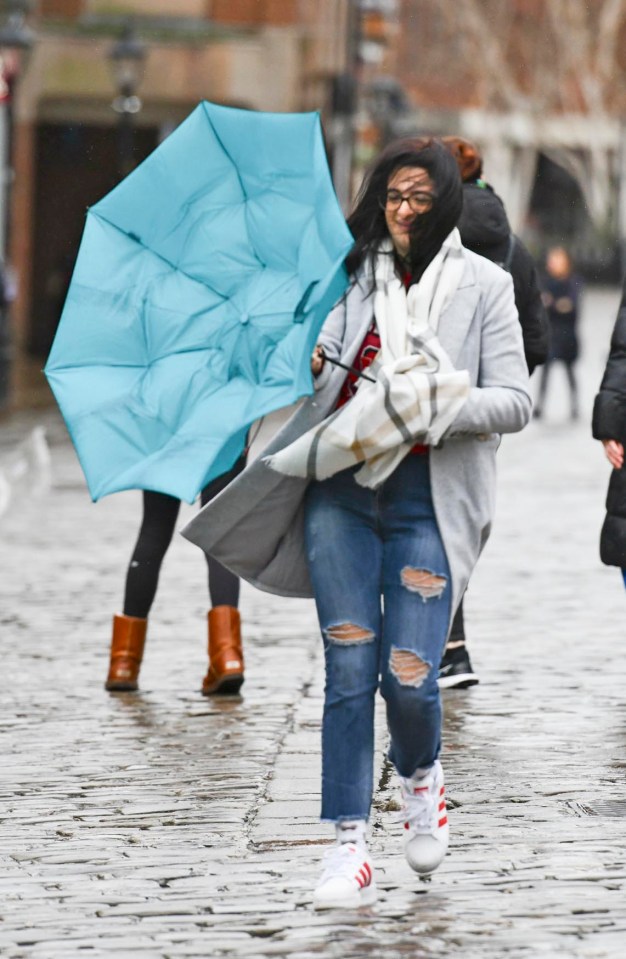 A Christmas shopper in Chesterfield, Derbyshire today