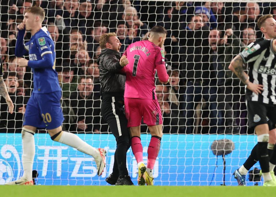 A fan goaded Martin Dubravka after the Chelsea equaliser