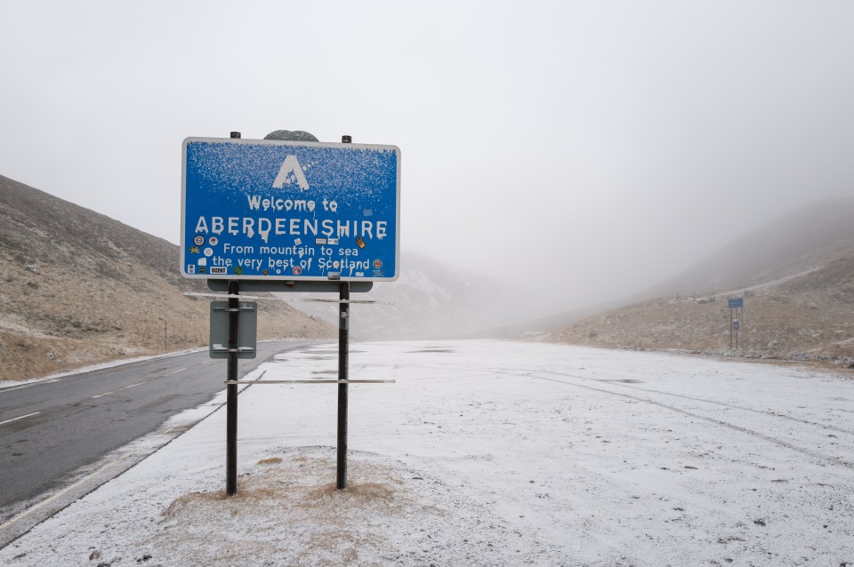 Snow, sleet and rain moved across parts of Scotland